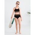 thumbnail image 6 of SILVERCELL 9-16T Girls Summer Ribbed Swimsuits, Teens Girls' Drawstrings Bikinis Bathing Suit Adjustable Straps Swimwear, 2 Pieces, Size 9-16 Years, 6 of 8