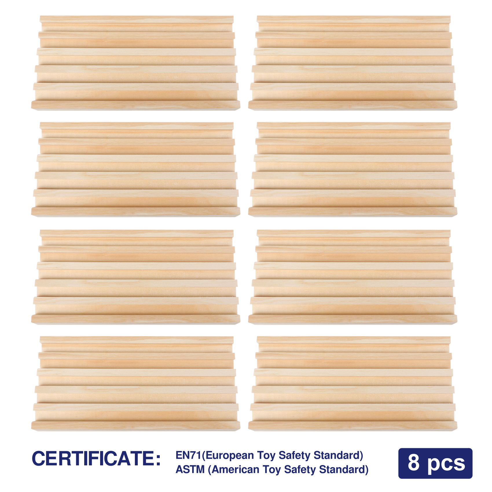 Fugocen Wood Domino Racks Set of 8 Trays photo 6