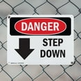 thumbnail image 5 of (2 Pack) Step Down [Down Arrow] OSHA Danger Sign 18 Inch X 12 Inch Plastic Sign, Weather Resistant, UV Protected for Workplace, Business, and Construction Site, Made in the USA, 5 of 8