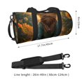 thumbnail image 4 of Fotbe Sunflower Meditating Cat Pattern Foldable Sports Gym Bag with Wet Dry Pocket, Ultralight Travel Bag, Large Capacity Duffel Bag, Splash Proof Carry on Bag, Overnight Bag, Weekender Bag, 4 of 8