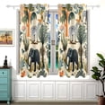 thumbnail image 2 of Elephant Trees Zebra Monkey Birds Black Out Curtains Aesthetic for Bedroom Living Room Sliding Glass Doors Kitchen Windows 2 panels set, 2 of 5