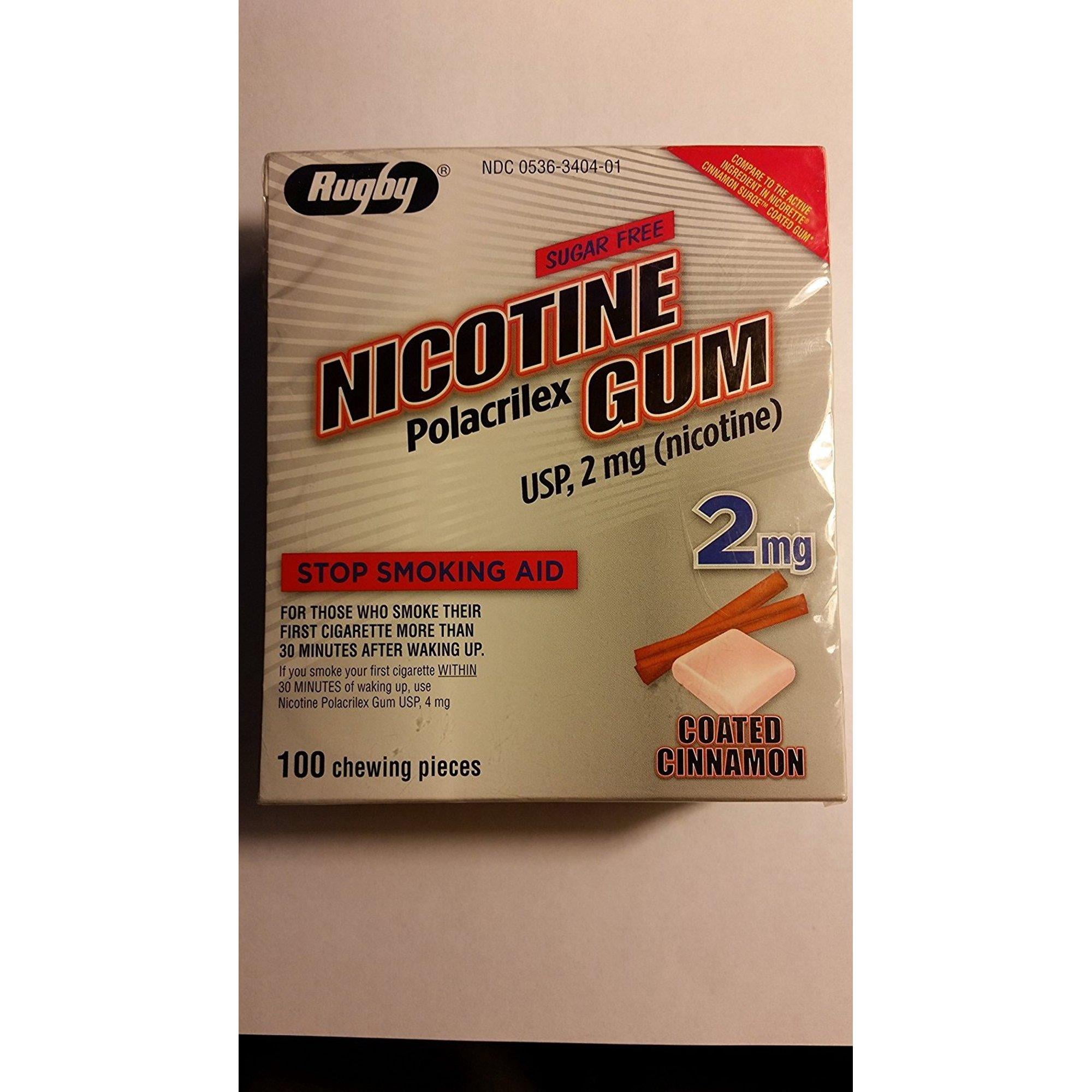 Rugby 00536340401 Nicotine Gum 2mg 100ct. Cinnamon Sugar Free (Pack of