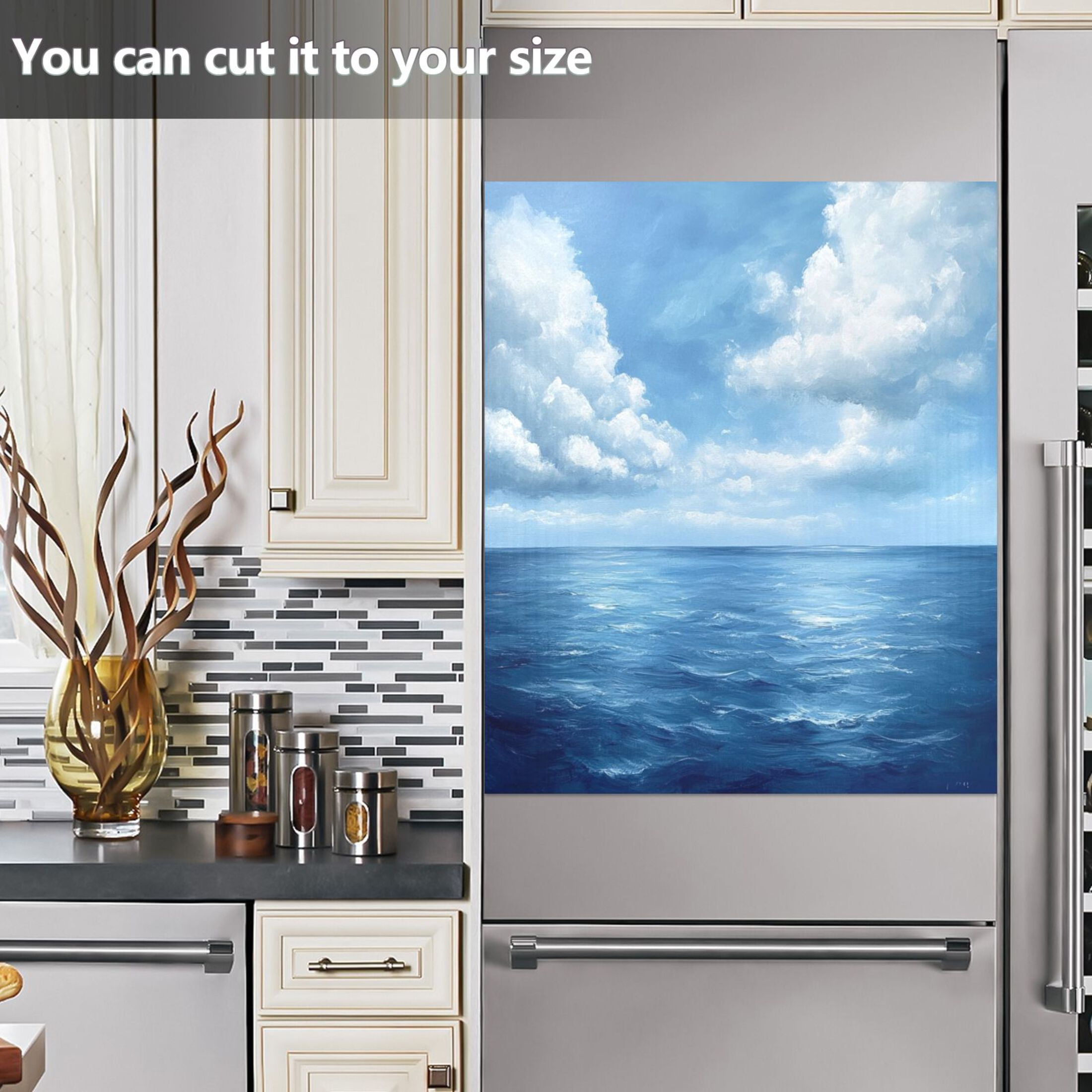 Dishwasher Magnetic Sticker 23x26 Inch Refrigerator Magnetic Sticker Washing Machine Magnetic Sticker Kitchen Panel Magnetic Sticker Home Decor Sea Of White Clouds