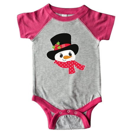 

Inktastic Snowman with Red Polka Dot Scarf and Top Hat Gift Baby Boy or Baby Girl Bodysuit