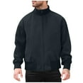 thumbnail image 2 of M-5X Plus Size Jackets for Men with Pockets Big & Tall Zip Up Sports Coats Mens Casual Solid Color Long Sleeve Mock Neck Thermal Warm Baseball Jacket, 2 of 8