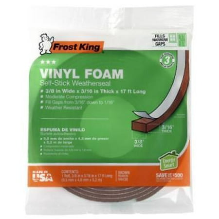 3/8" x 3/16" 17' Waterproof and Airtight Foam Weather-Strip Tape 4PK