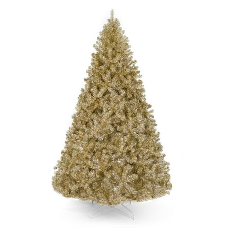 Doodle God Christmas Tree Best Choice Products 6ft Artificial Tinsel Christmas Tree w/ 1,477 Branch Tips - Champagne Gold ()