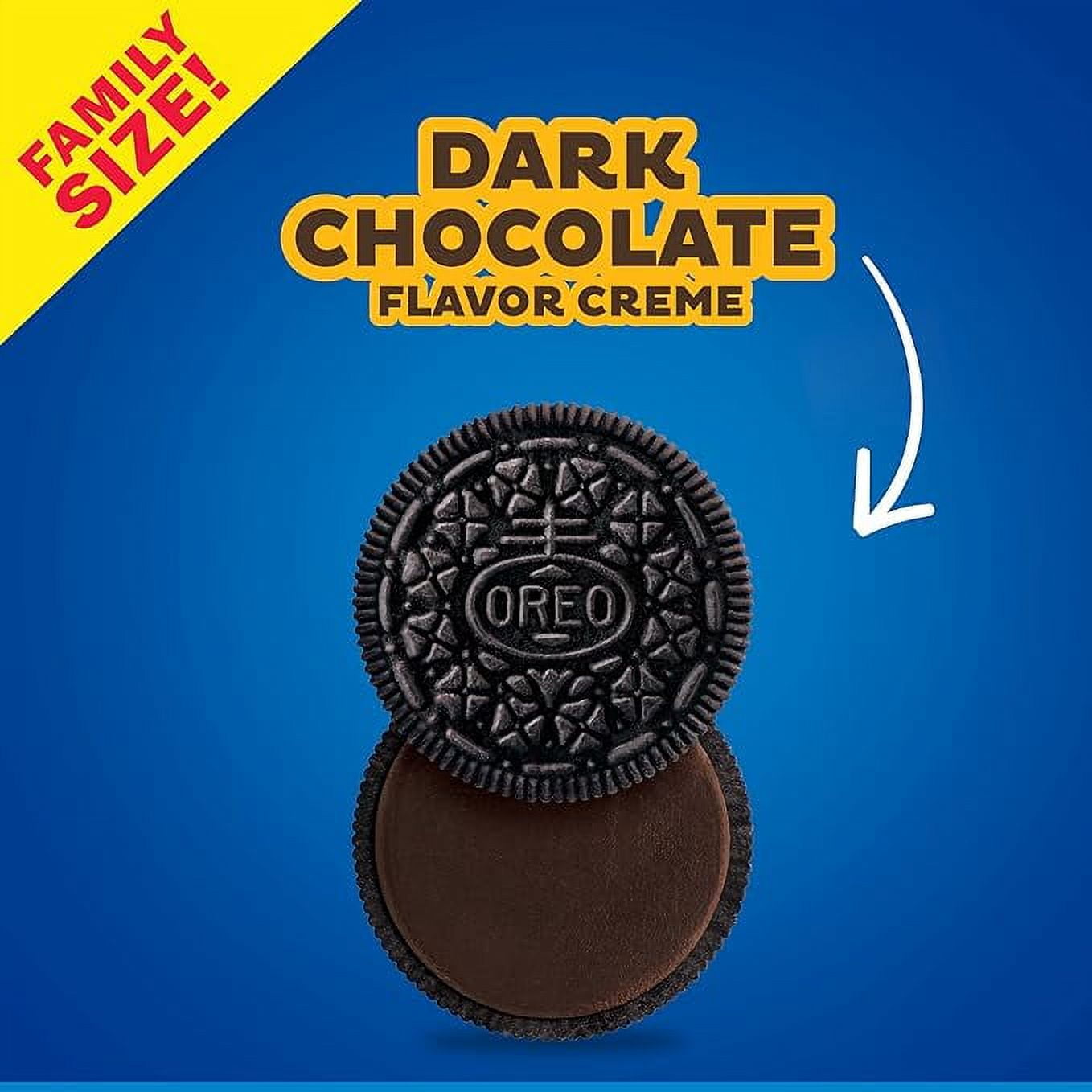 OREO Dark Chocolate Crème Chocolate Sandwich Cookies, Family Size, 17 oz (Pack of 4).