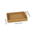 thumbnail image 3 of CuiLiyq Rectangular Artifical Rattan Serving Trays with Handles, Small Plastic Baskets Trays for Coffee Table Decor, Bread, Flat Shallow Platters for Fruit, Snacks (11.4" x 8.3"), 3 of 4