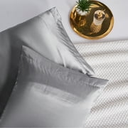 Yidarton Satin Pillowcase for Skin and Hair, Soft Next to Skin, Silk Satin Pillowcase 2 Pack, Standard Size, Queen Size, King Size, Light gray