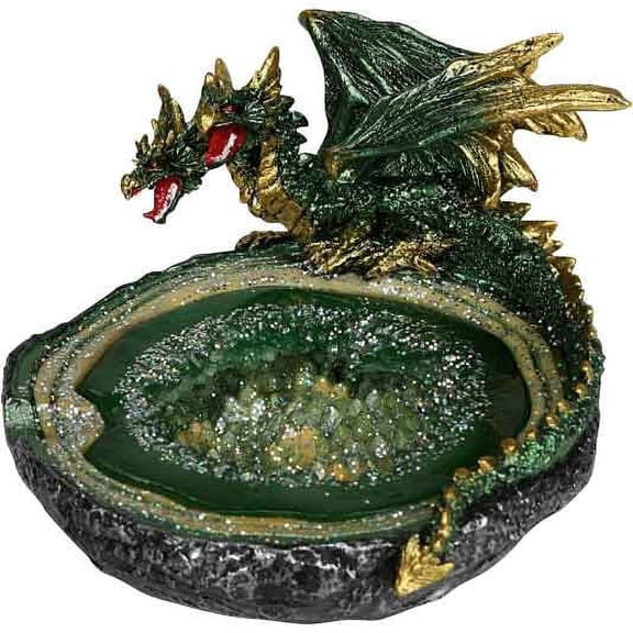 Green Double-Headed Dragon Ashtray by Medieval Collectibles