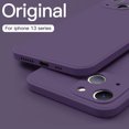 thumbnail image 1 of Soft Square Liquid Silicone Case For iPhone 15 14 11 13 12 Pro Max Mini Plus X XR XS Max 7 8 SE 2022 Protective Back Cover Amethyst Color For iPhone 14, 1 of 6
