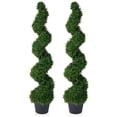 thumbnail image 5 of DR.Planzen 2 Pack 4FT Artificial Boxwood Spiral Topiary Tree – 900 Leaves Faux Boxwood Plant, UV Resistant Outdoor Fake Plant – Realistic Front Door Entryway Porch Decor Tree for Outdoor Garden Patio, 5 of 8