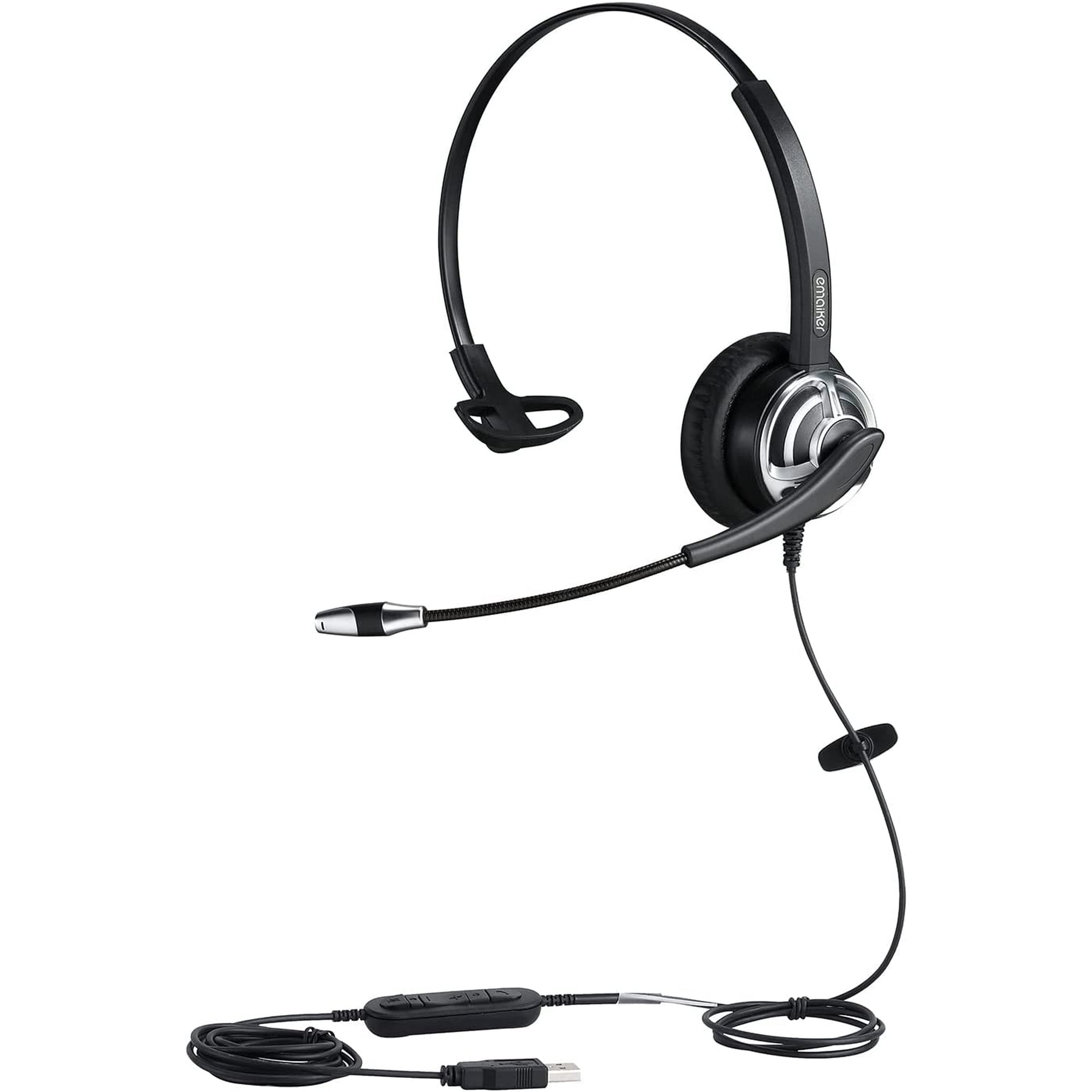 Emaiker Ear USB with Noise Cancelling Microphone and Mic Mute