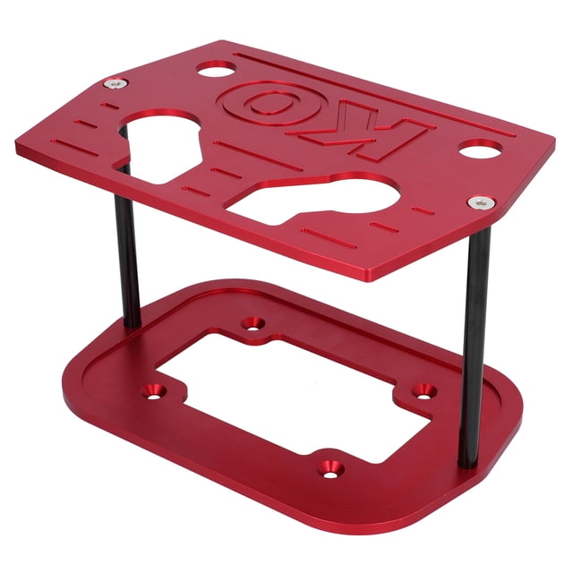 Soporte de bandeja de sujeción de batería, bola de aluminio fresada para baterías Optima 34/78, color rojo Jadeshay A