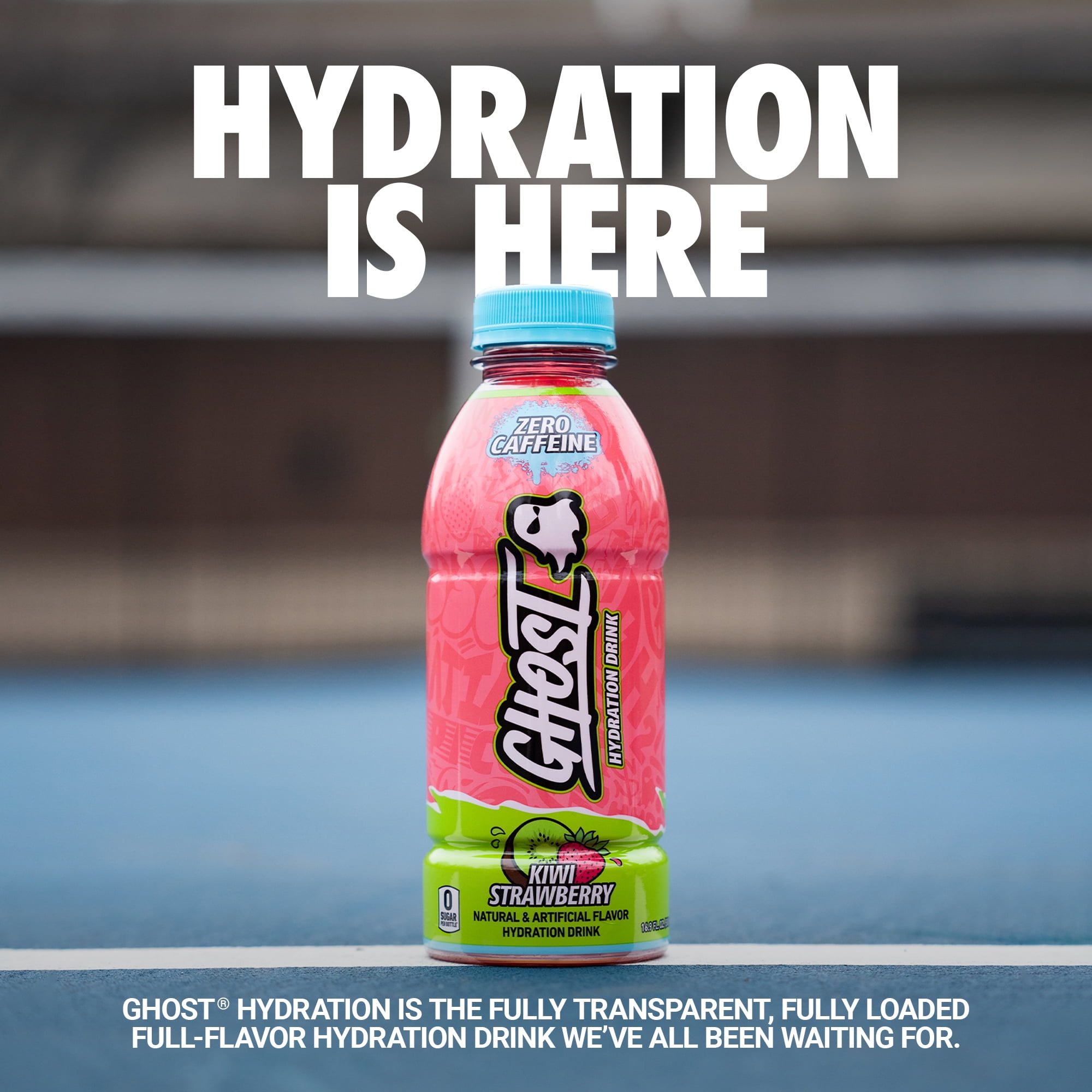 GHOST® HYDRATION Zero Sugars Sports Drink, Kiwi Strawberry, 16.9 fl oz