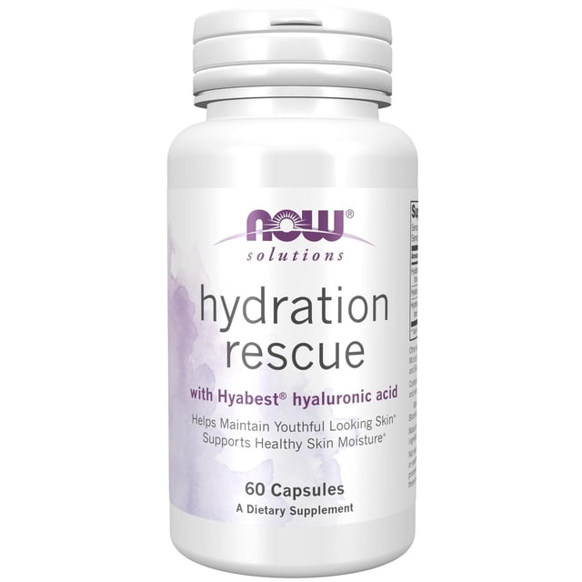 Cápsulas Vegetales NOW Solutions Marrón con Ácido Hialurónico para Hidratación de la Piel