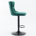 thumbnail image 5 of JERFIT Modern Velvet Swivel Bar Stools with Backs, Set of 2, Upholstered Adjustable Height Counter Stools for Kitchen Island, Pub, Dining Room, Green, 5 of 10