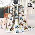 thumbnail image 2 of Cartoon Tractors Stars White Pattern Blanket,Comfortable Soft Lamb Wool Throw Blanket,All Season,Warm Lightweight Blankets for Sofa Bed Couch Living Room Chair,40"x50", 2 of 4