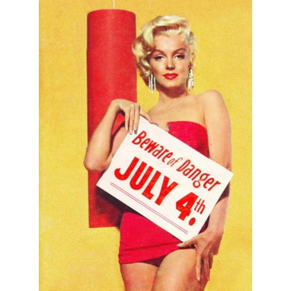 Posterazzi Marilyn Monroe July 4th 8" x 10" Poster