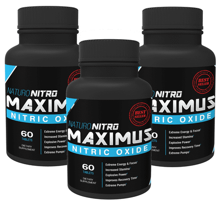 Naturo Sciences Naturo Nitro Maximus Nitric Oxide Booster, High Potency NO Booster 60 Ct, 3 pack