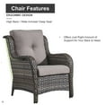 thumbnail image 3 of PARKWELL 5 Pieces Patio Furniture 4-Seat Outdoor Conversation Set with 30" 2 in 1 Propane Fire Pit Table and Deep Seat Lounge Accent Armchairs,Gray Wicker and Gray Cushions, 3 of 9