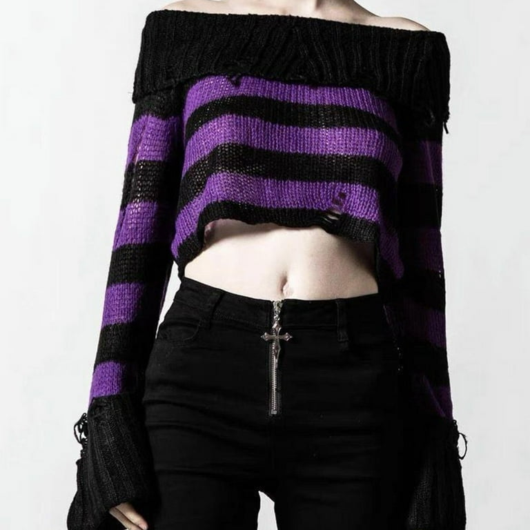 Drop shoulder crop frayed sweater best sale