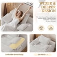 thumbnail image 5 of 65" Oversized Indoor Chaise Lounge Chair, Boneless Double Layer Side Pocket Chaise with 3 Pillows, Cloud Corduroy Sofa Bed, No Assembly Required, White, 5 of 8