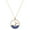 Gold-Blue, variant on Whale Tail Pendant Necklace Rhinestone Crystal Gold Rhodium Plated 17 Inch Link Chain J1054-RMT