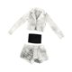 thumbnail image 2 of 1: 6 chaqueta corta, pantalones cortos y tubo set de ropa de muñeca trajes de bricolaje se vean portátiles de mini ropa suave para la figura de acción Negro blanco, 2 of 9