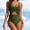 #0309-Army Green, variant on Womens Solid Color One Piece Swimsuit Drawstring Loose Fit with Built in Bra No Underwire