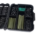 thumbnail image 3 of Carp Fishing Kits Swivel Snaps Matte Black Quick Change Rolling Swivel Speed Links Anti-Tangle Sleeve Hook Stops Beads Screws Rigs with Fishing Accessories Box 300 PCS, 3 of 6