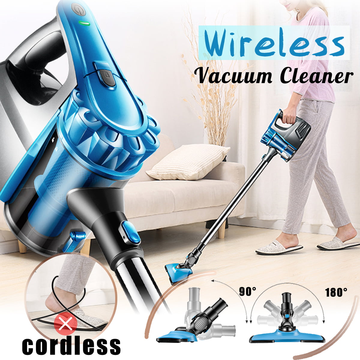 8500PA Strong Suction Silent Vacuum Cleaner 2 In 1 Handheld & Upright Home Vacuum Cleaner Car