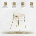 thumbnail image 6 of LeisureMod Dining Chair Upholstered in Velvet Ergonomic Padded Open-Back and Side with Stainless Steel Legs Axis Collection in Beige, 6 of 12