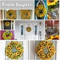 thumbnail image 2 of Artificial Sunflower Wreath 20 Inch Summer Fall Large Wreaths Springtime All Year Around Flower Green Leaves for Outdoor Front Door Indoor Wall Or Window Décor, 2 of 5