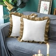 thumbnail image 2 of Ayanshi Bedding Dual Tone Ruffle Pillow Shams Set of 2, 26X26 - Ruffled Design Pillow Covers 26X26 Soft & Smooth - Decorative Pillow Cases 26X26 - (White-Taupe), 2 of 7