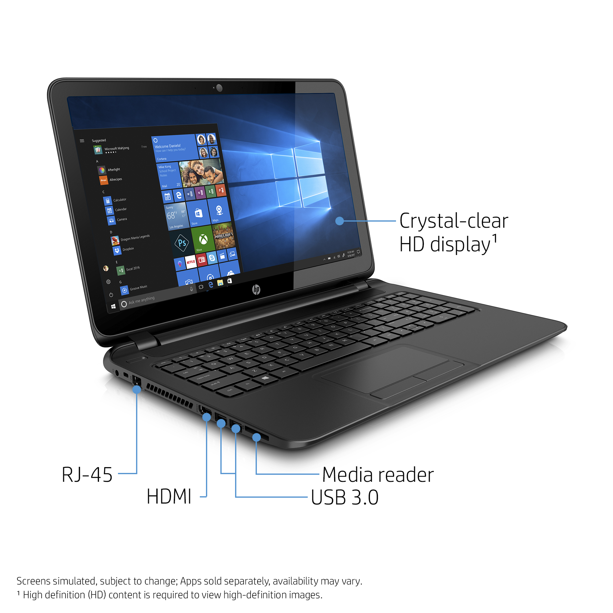 HP 15-f246wm 15.6" Laptop", Intel Celeron N2840, Intel HD Graphics, 500GB HDD, 4GB RAM, 15-F246WM Black - image 2 of 4