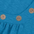 thumbnail image 4 of DENGDENG Summer Tops for Women 2024 Trendy Short Sleeve Fashion Button Square Neck Blouses Cute Petite Tops Shirts Dressy Tunic Tees 2024， Blue S, 4 of 8