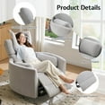 thumbnail image 5 of Merluxy Power Swivel Recliner Chair with USB Charging & 2 Pillows, Glider Rocker for Nursery and Living Room, Grey Fabric, 5 of 9