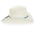 thumbnail image 3 of TOVOSO Western Cowgirl Hat, Straw Cowboy Hat for Women with Shapeable Brim, Beaded Hearts Trim, Shapeable Cowboy Hat, White, 3 of 7