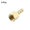 thumbnail image 3 of Uxcell 5 Pack Brass Hose Barb Fitting, 3/16" Bard x 1/8" NPT Female Hose Connector, 3 of 6