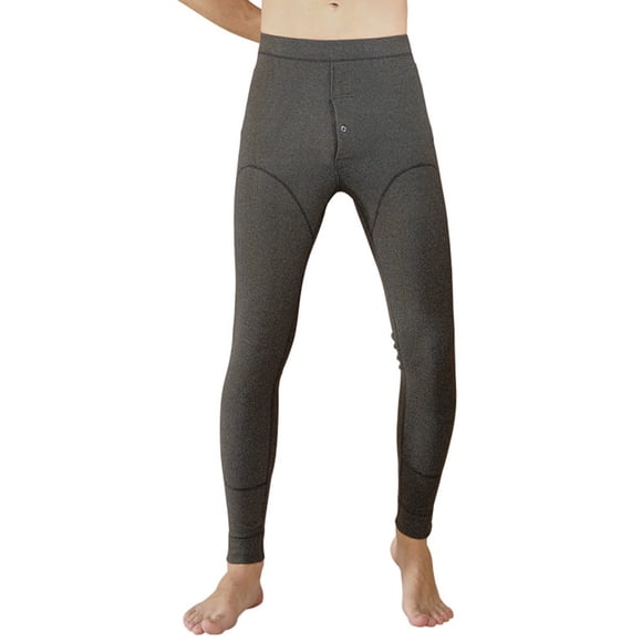 Mallas térmicas para hombre, mallas térmicas gruesas de terciopelo, Color sólido, suave, para invierno, ropa interior cálida, pantalones Prendas para la parte inferior del cuerpo Negro Gris Tipo 1 Qarigey AP013673-05