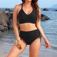 thumbnail image 2 of IYYVV Womens High Waisted Bikini Sets - Tummy Control Swimsuits Modest Bathing Suits Two Piece Full Coverage Swimwear Black XL, 2 of 5