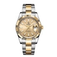 thumbnail image 1 of 【START】Men's Mechanical Watch Date Function Waterproof Watch Luminous Scale Dial Golden Watch, 1 of 10