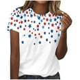 thumbnail image 2 of Jjayotai 4Th of July Outfits for Women, Summer 2025 Short Sleeve Tops, Womens Shirt, Casual Crew Neck Clothes, USA T-Shirts, Patriotic Short Sleeve Tee, Womens Blouses White^ XXL, 2 of 4