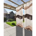 thumbnail image 3 of nqOlkjepod Outdoor Curtains for Patio Waterproof, Beige Brown Stripe Outdoor Privacy Panels Grommet, Modern Abstract Wave Silhouette Blackout Outside Curtains for Porch/Cabana 54"x108", 1 Panel, 3 of 8