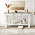 thumbnail image 3 of 54" Farmhouse Console Table with Drawers - Wooden Entryway Table with Open Shelf for Sofa, Hallway & Living Room, 3 of 7