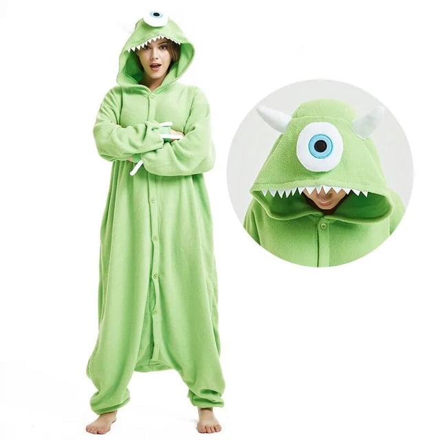 Mono de dibujos animados de Sully Mike Kigurumis para hombre y mujer, mono Unisex de invierno, ropa de casa divertida, mono de Animal monstruo, regalo de Festival