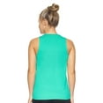 thumbnail image 3 of Expert Brand USA-Made Women's MoCA Cotton Blend Lattice Tank Top, Bright Teal, Large, 3 of 5