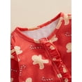thumbnail image 7 of aturustex Infant Baby Girls Christmas Jumpsuit 0-12M Newborn Long Sleeve O Neck Romper Gingerbread Print Ruffle Trim Bodysuits with Headband Toddler Little Girl Fashion Cute Soft Clothes, 7 of 7